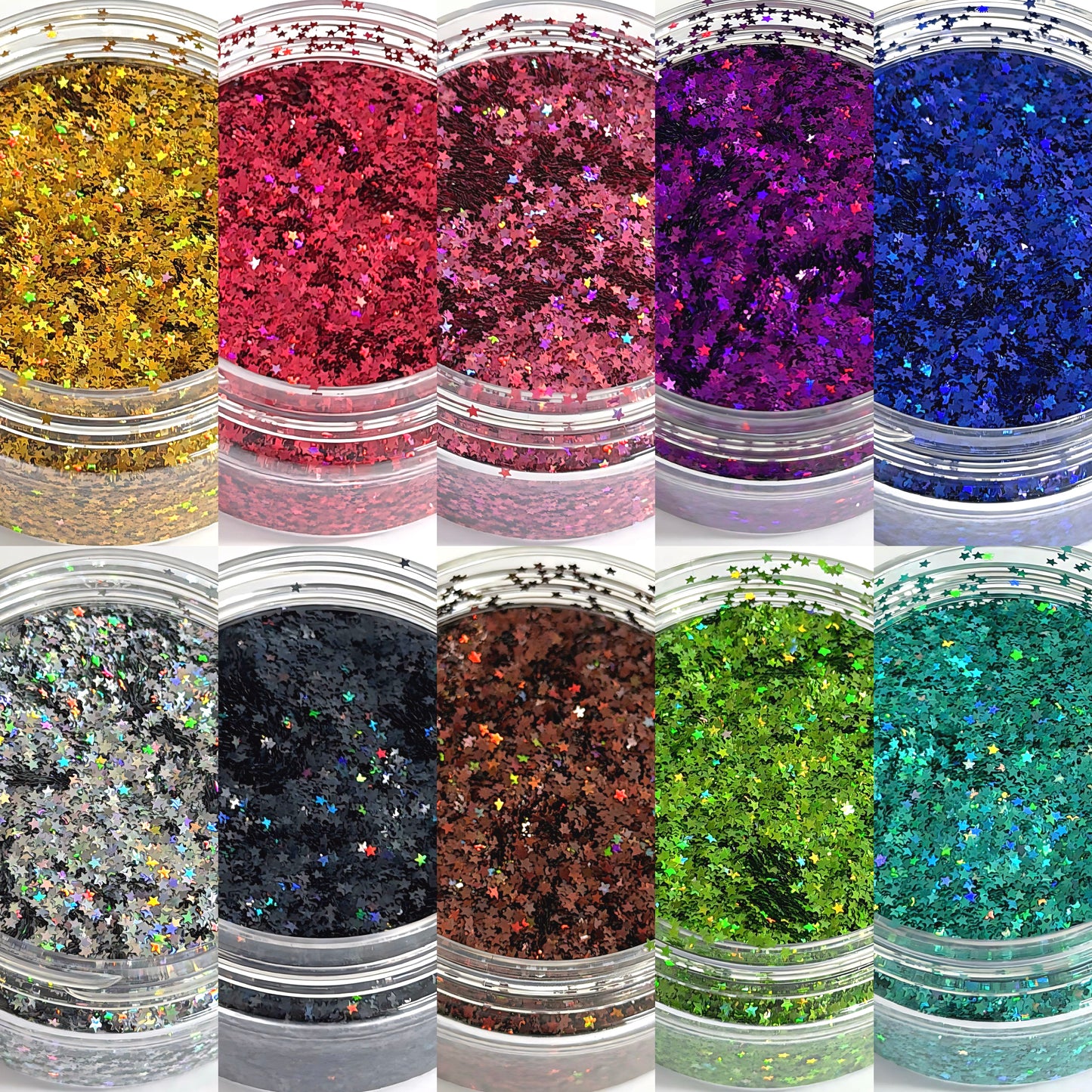 TINY STARS : Colour-shift Holographic Glitter : choose your colour : medium white jar : Destash item