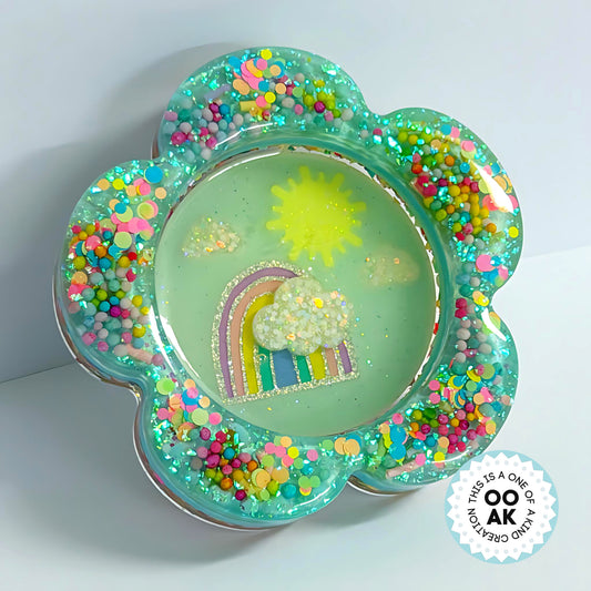 RAINBOW MINI TRAY - cast resin trinket tray