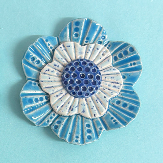 🩵 The Blues 💙 WALLFLOWERS Wall Art : Choose your design : Handmade Ceramic Ornaments by Jo Kealley