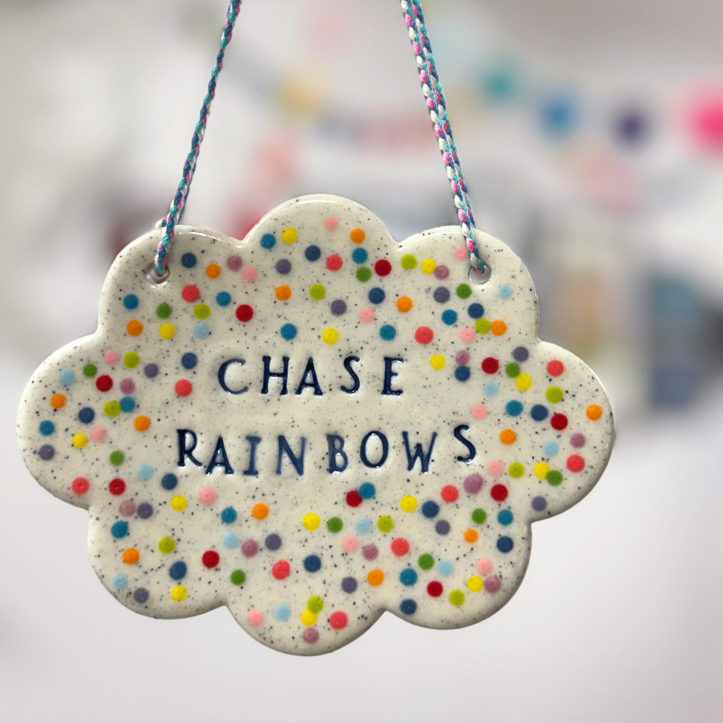 CHASE RAINBOWS Wall Art : Handmade Ceramic Ornament by Jo Kealley