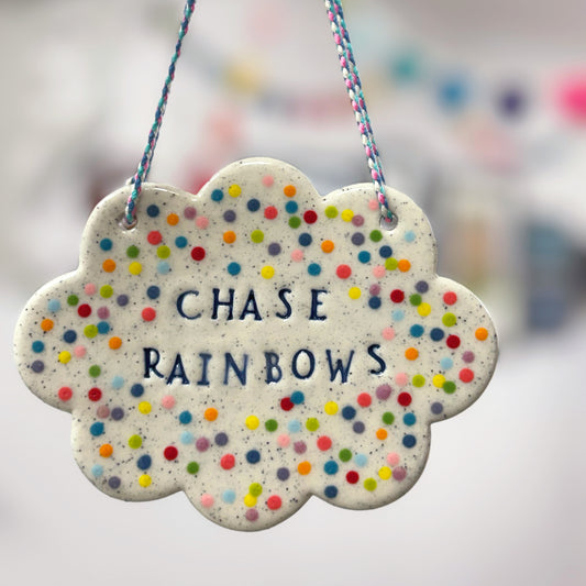 CHASE RAINBOWS Wall Art : Handmade Ceramic Ornament by Jo Kealley