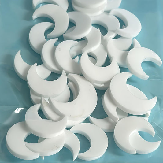 20mm MOONS for stud earring size: 3mm white gloss Acrylic components : Destash item