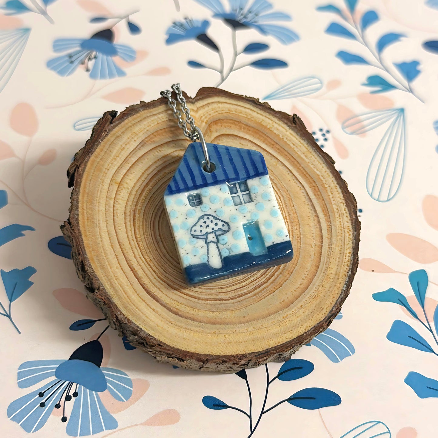 Hello Little HOMES 3 : Choose your Home : Handpainted One of a kind : Ceramic Home Pendants by Jo Kealley