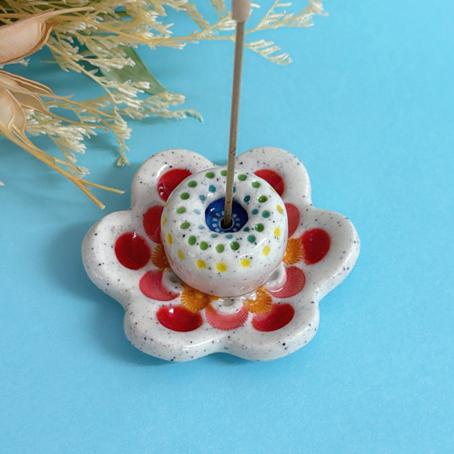 RAINBOW DAYDREAMS : Handmade Ceramic Incense Holder by Jo Kealley