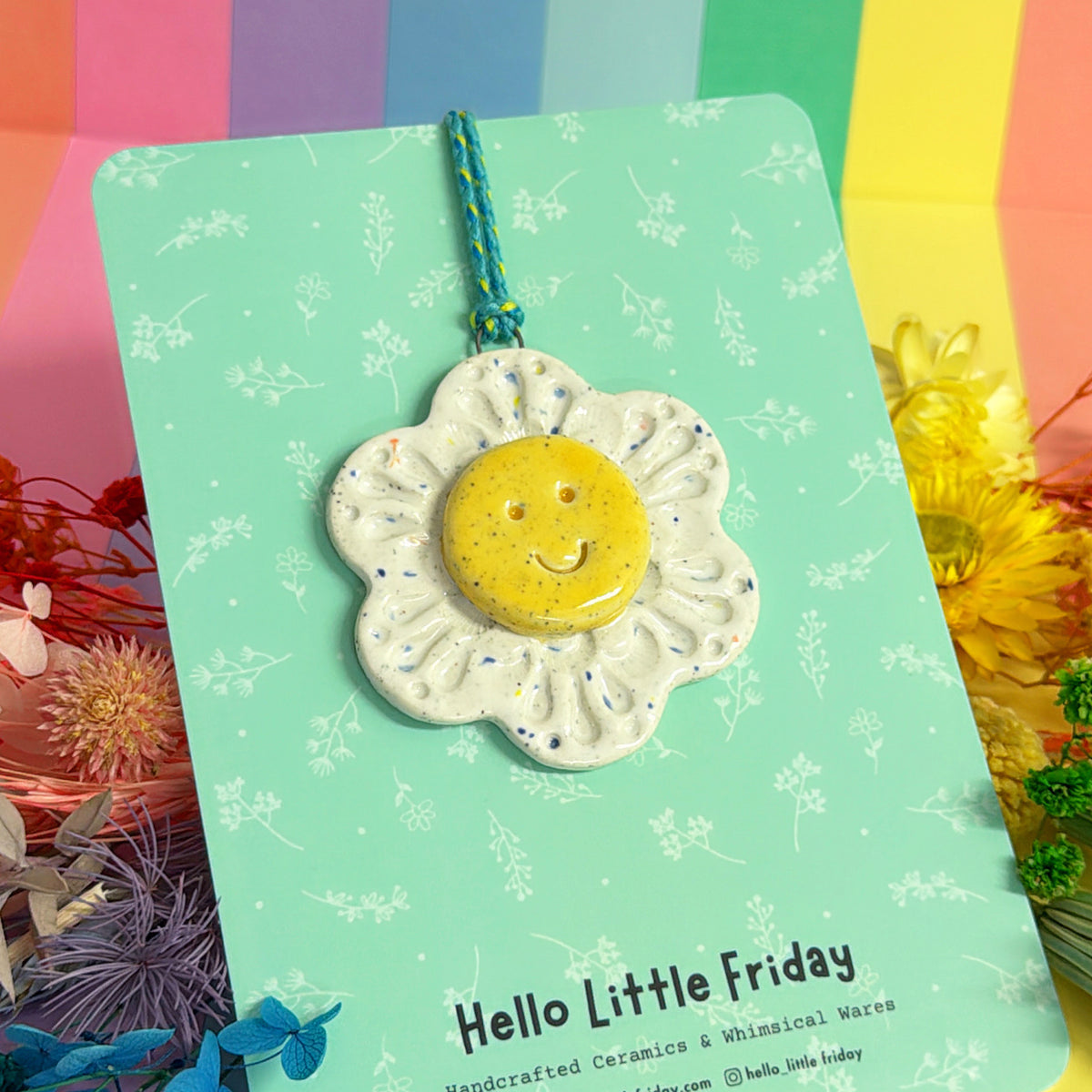 The Yellow WALLFLOWERS ~ choose your design : Handmade Ceramic Wall Art Ornament by Jo Kealley