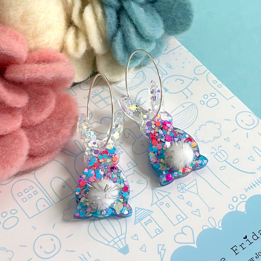 HELLO LITTLE BUNNIES : PASTEL OMBRE : Handmade Resin DROP Earrings