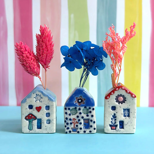 Hello Little HOMES 11 : Choose your design : Handpainted Ceramic Vases & Sculptures by Jo Kealley