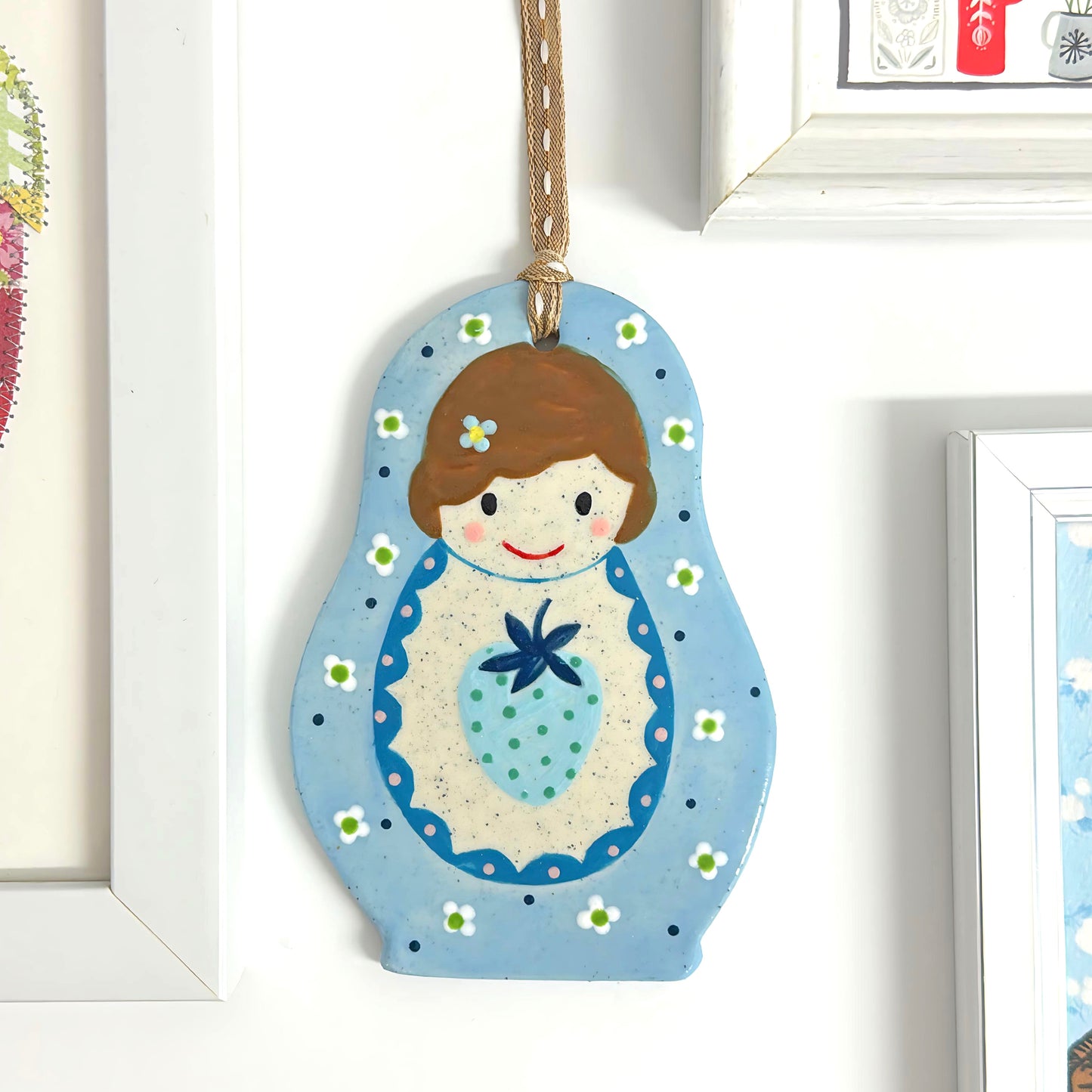 Hello Little BABUSHKAS : Choose your design : Handpainted Ceramic Wall Plaque Artwork by Jo Kealley
