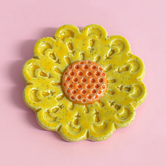 Sunshine Peach & Lilac WALLFLOWERS Wall Art : Choose your design : Handmade Ceramic Ornaments by Jo Kealley
