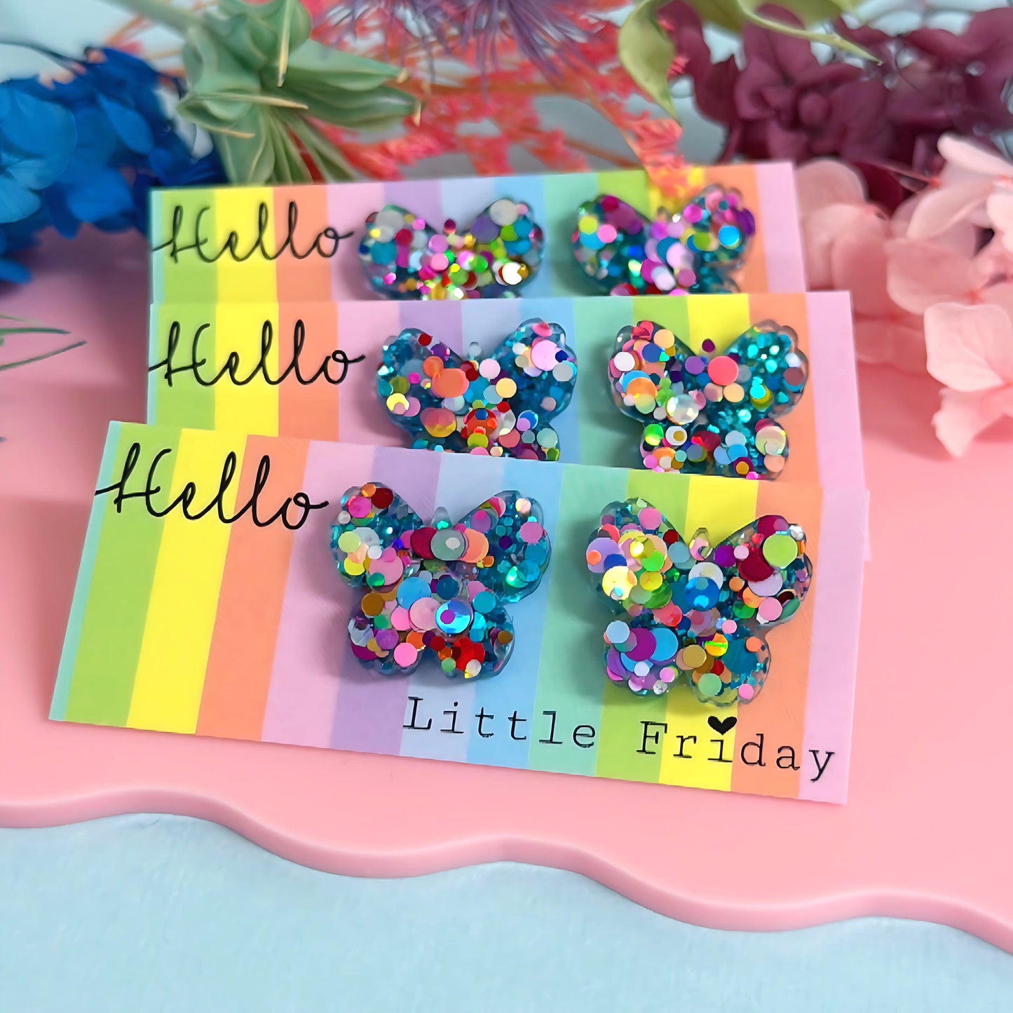 BUTTERFLY MAGIC : Handmade Resin STUD Earrings