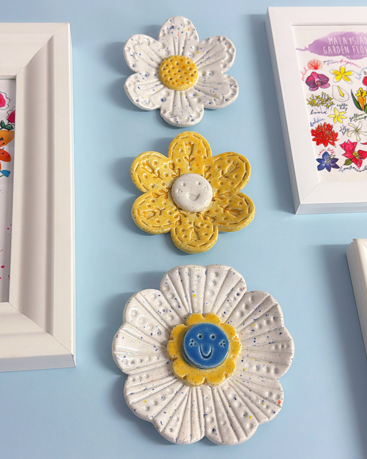 Summer Daisies WALLFLOWERS Wall Art : Choose your design : Handmade Ceramic Ornaments by Jo Kealley