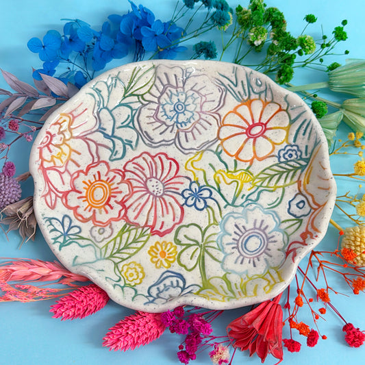 BOTANICA CERAMICA ~ Irene’s Garden Medium Plate : Handmade Ceramic Treats & Tapas Dishes by Jo Kealley