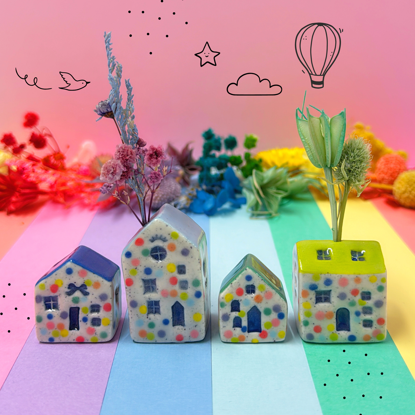 Hello Little HOMES : Small : Choose your design : Handmade Ceramic Vases & Sculptures by Jo Kealley