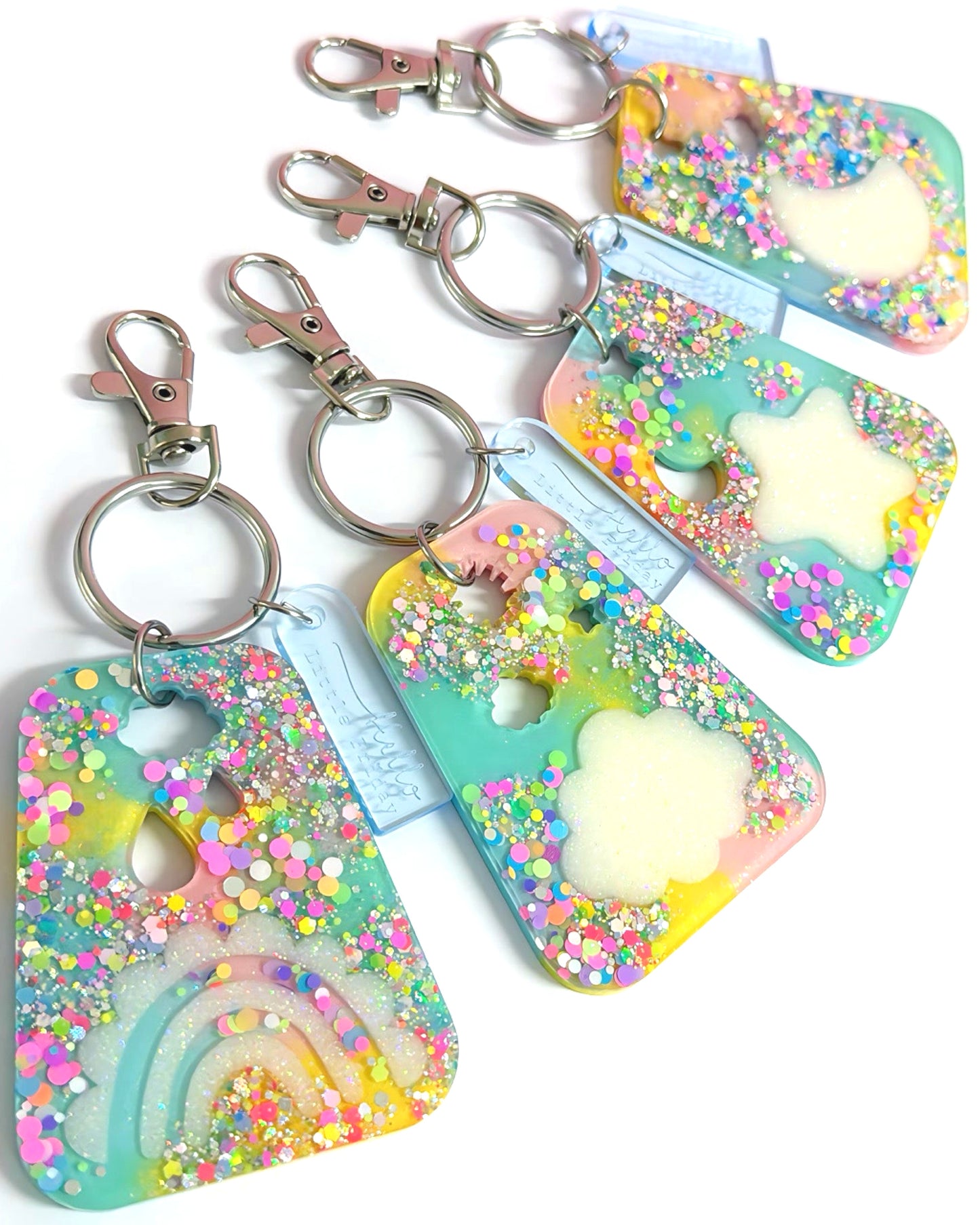 CELESTIAL GELATO CONFETTI : Choose your design : Handmade Resin KEY CHAIN or BAG CHARM