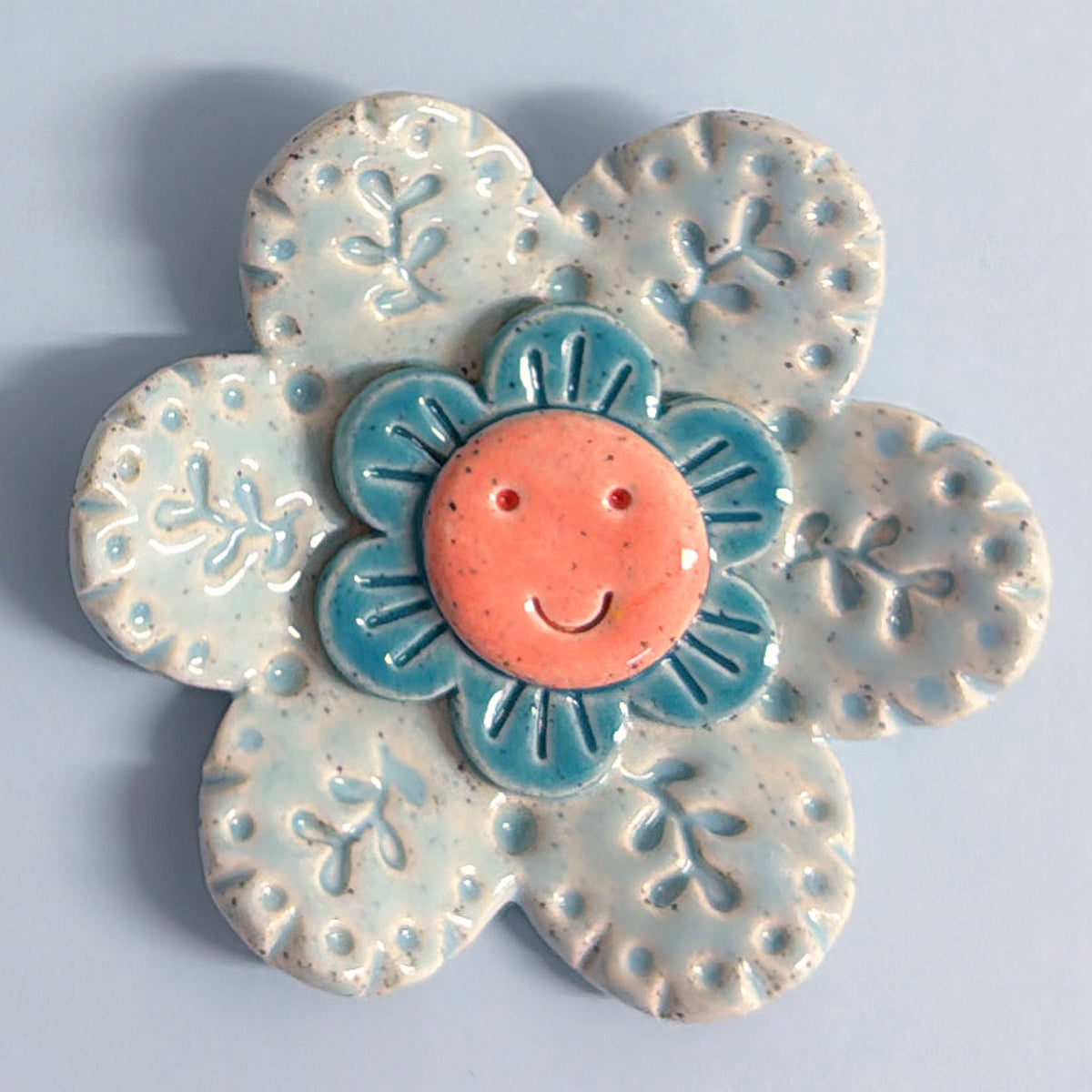 Petal Pink Teal Lavender & Baby Blue WALLFLOWERS Wall Art : Choose your design : Handmade Ceramic Ornaments by Jo Kealley