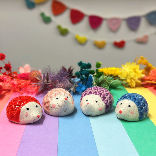 Hello Little HEDGEHOGS : Choose your colour : Handmade Ceramic Whimsies by Jo Kealley