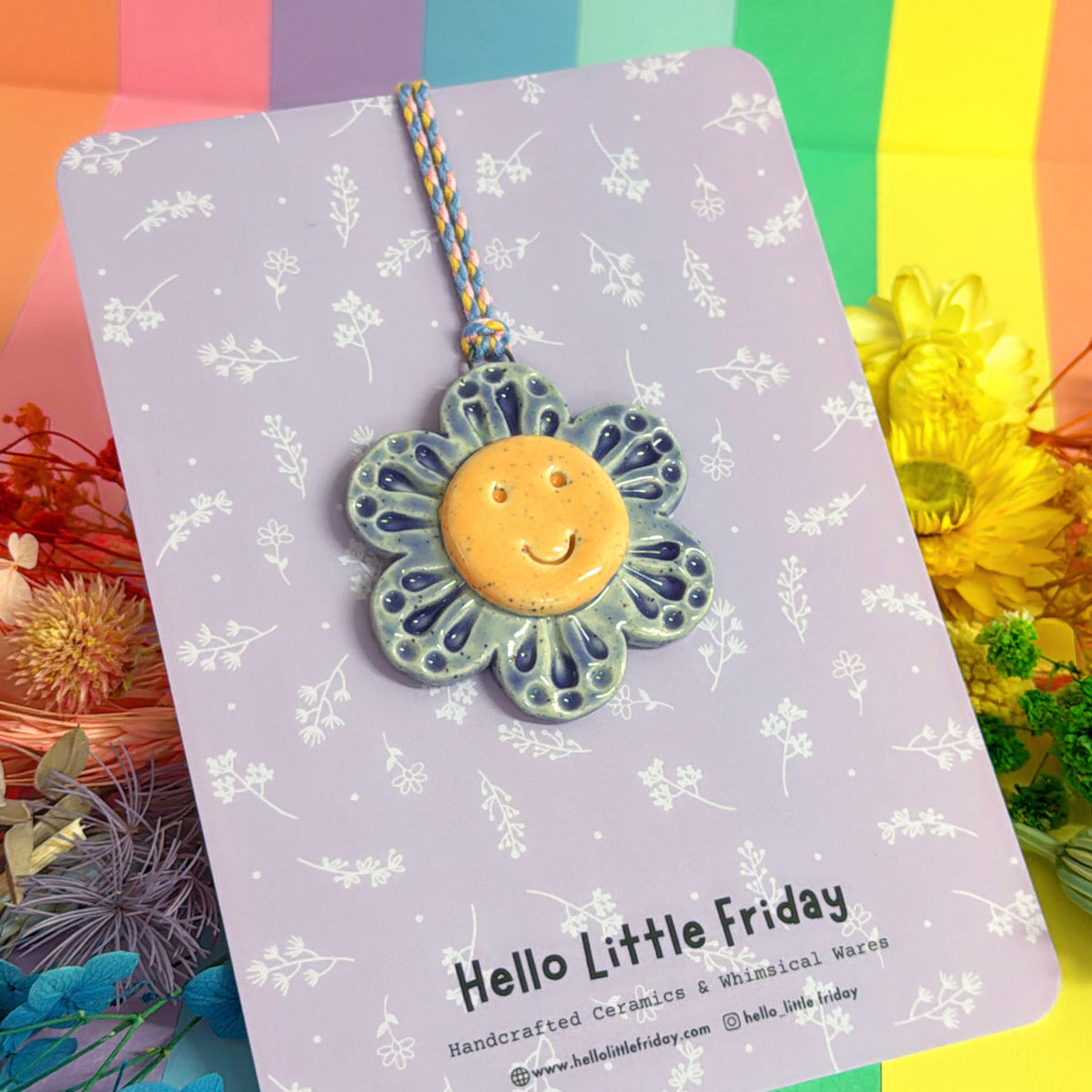 The Purple WALLFLOWERS ~ choose your design : Handmade Ceramic Wall Art Ornament by Jo Kealley