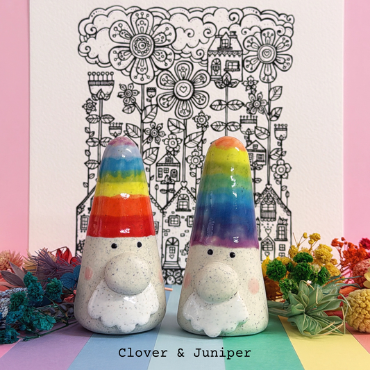 Hello Little BIG GNOMES : Clover & Juniper : Handmade Ceramic Whimsies by Jo Kealley