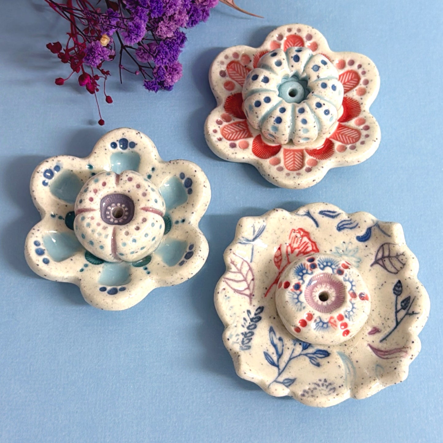 RAINBOW DAYDREAMS : Choose your design : Handmade Ceramic Incense Holder by Jo Kealley