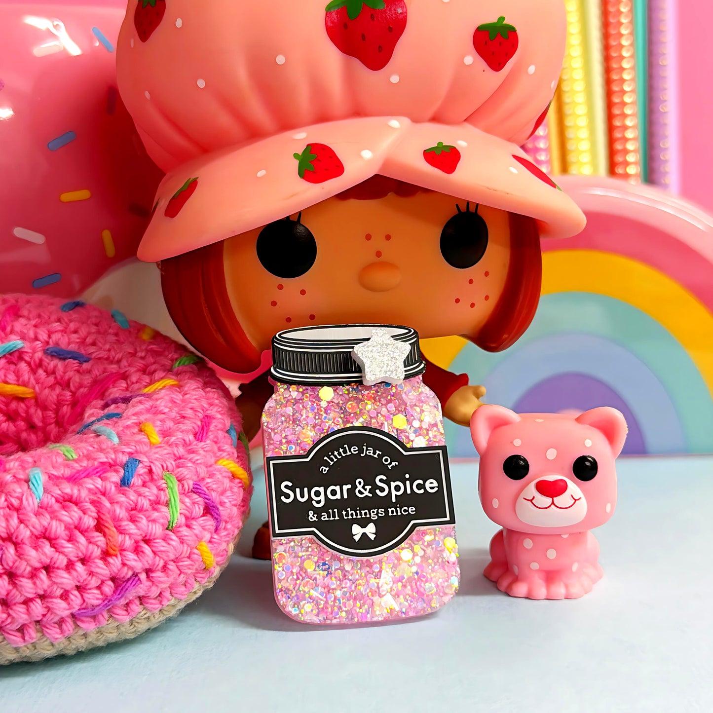 A LITTLE JAR OF : SUGAR & SPICE : Handmade Resin & Acrylic BROOCH