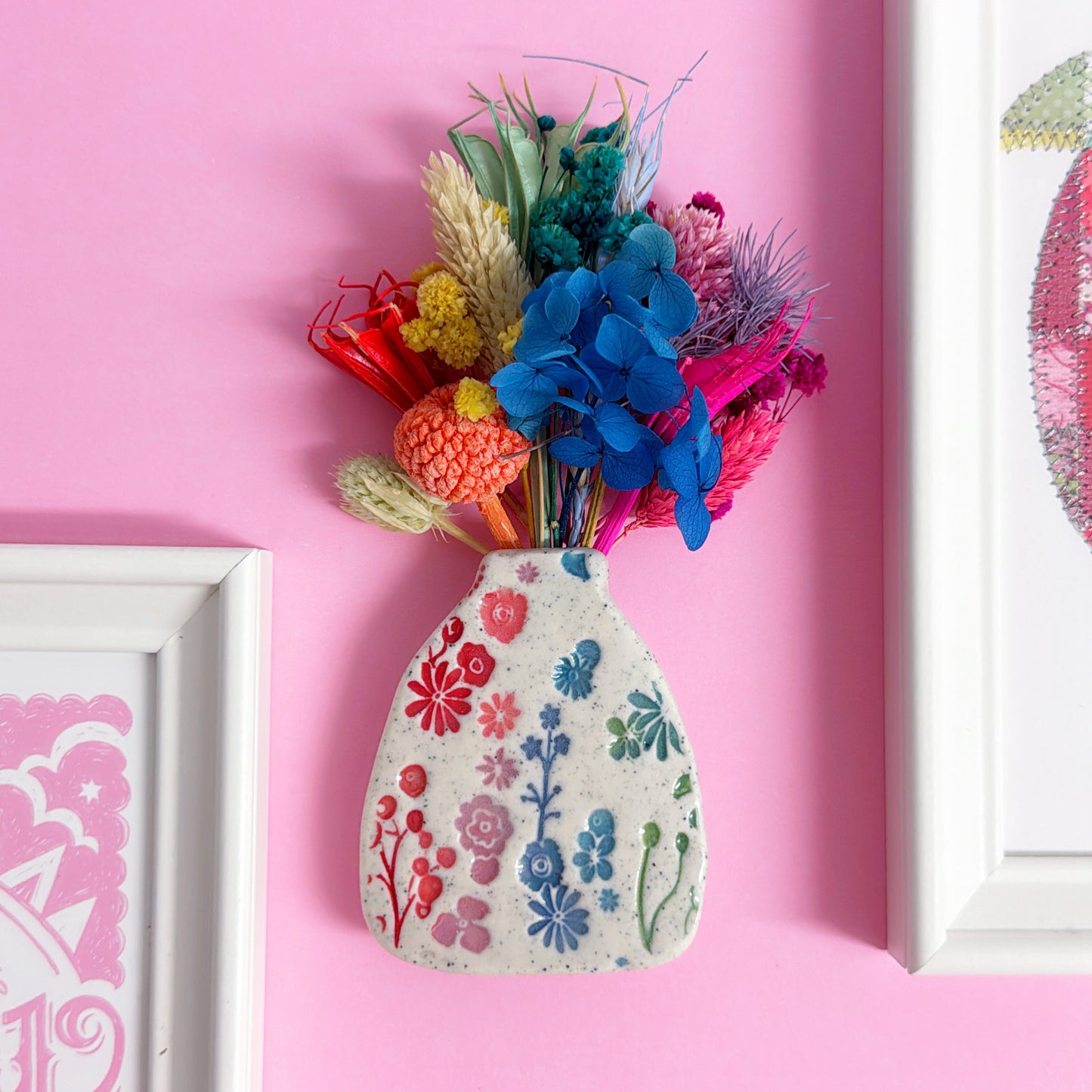 BOTANICA CERAMICA Rainbow Handmade Ceramic Wall Vase by Jo Kealley