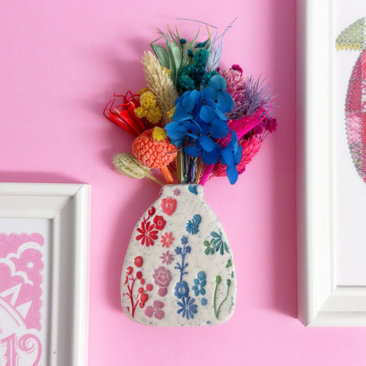 BOTANICA CERAMICA Rainbow Handmade Ceramic Wall Vase by Jo Kealley
