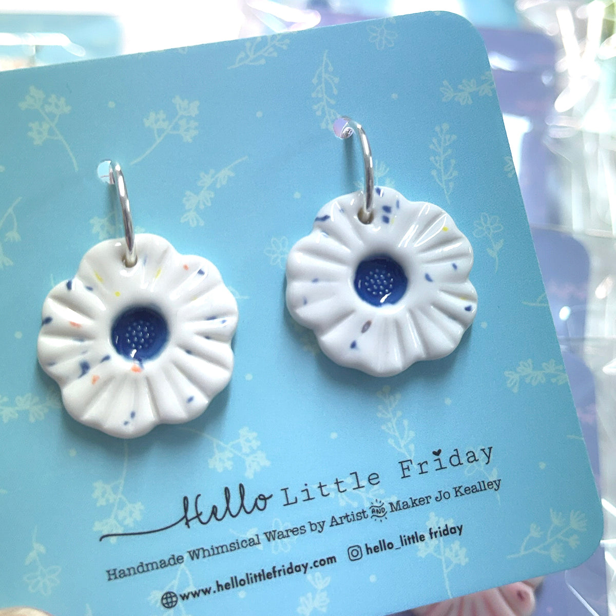 PRIMROSES in the SPRING ~ Choose your colour : PORCELAIN Drop Earrings by Jo Kealley