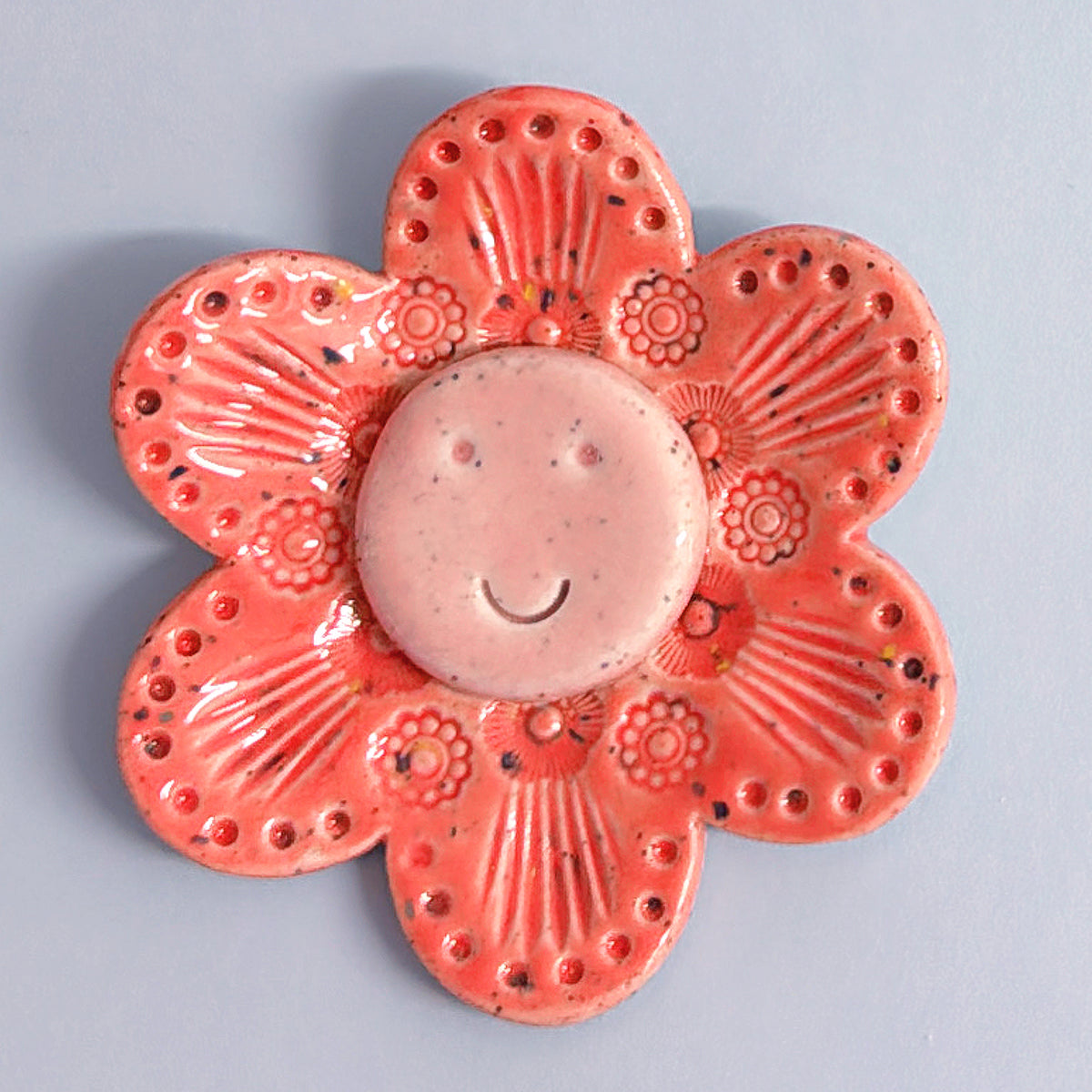 Peach Baby Blue & Denim WALLFLOWERS Wall Art : Choose your design : Handmade Ceramic Ornaments by Jo Kealley
