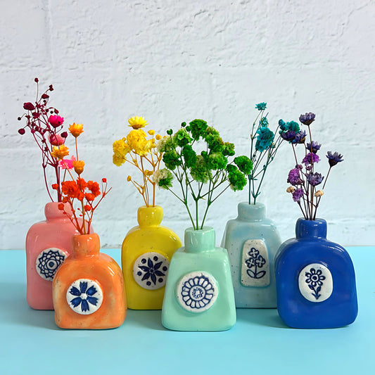 BOTANICA CERAMICA : Hello Little VASES : Choose your colour : Handmade Ceramic VASES by Jo Kealley