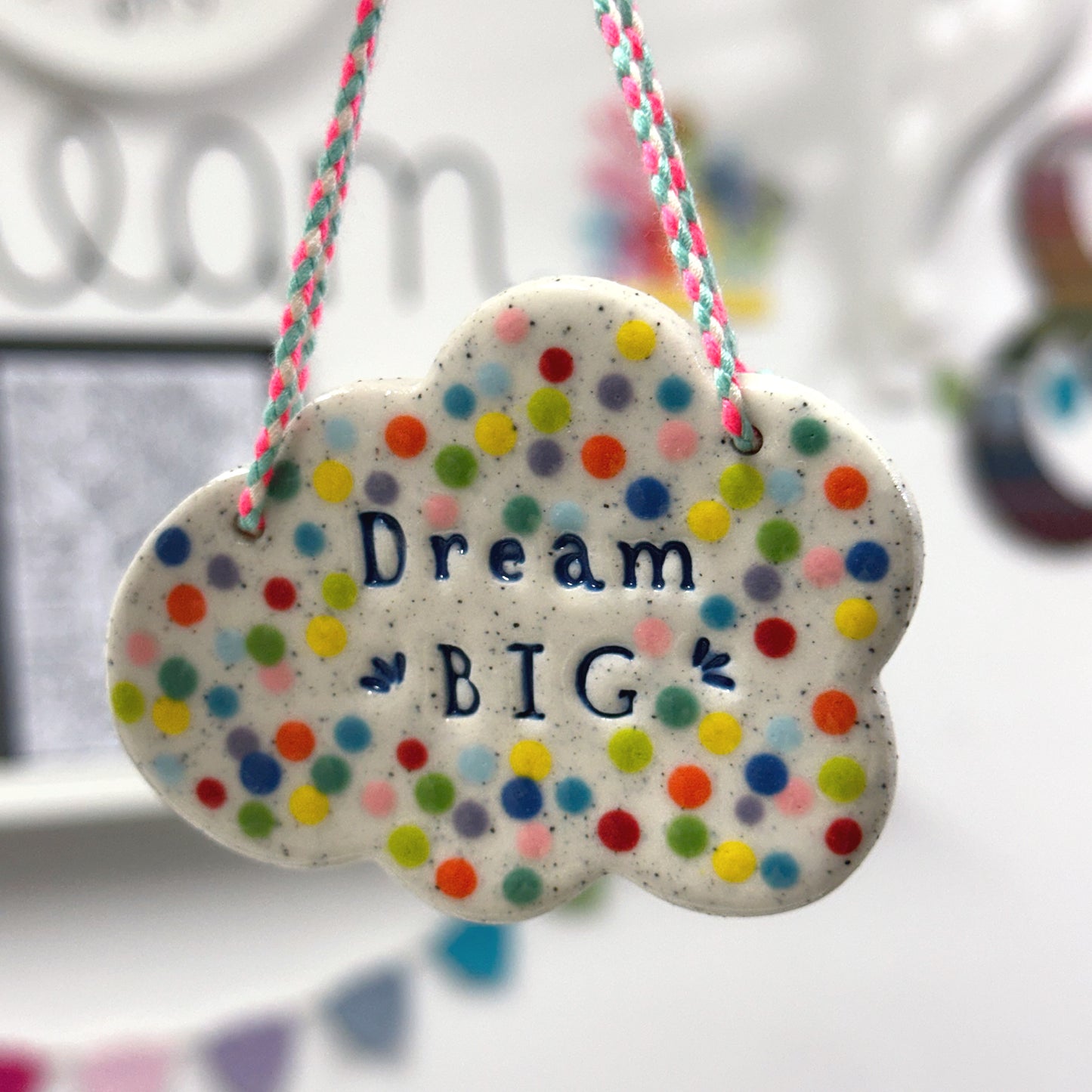 DREAM BIG Wall Art ~ Small : Handmade Ceramic Ornament by Jo Kealley