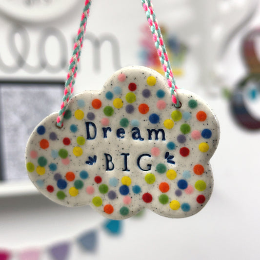 DREAM BIG Wall Art ~ Small : Handmade Ceramic Ornament by Jo Kealley