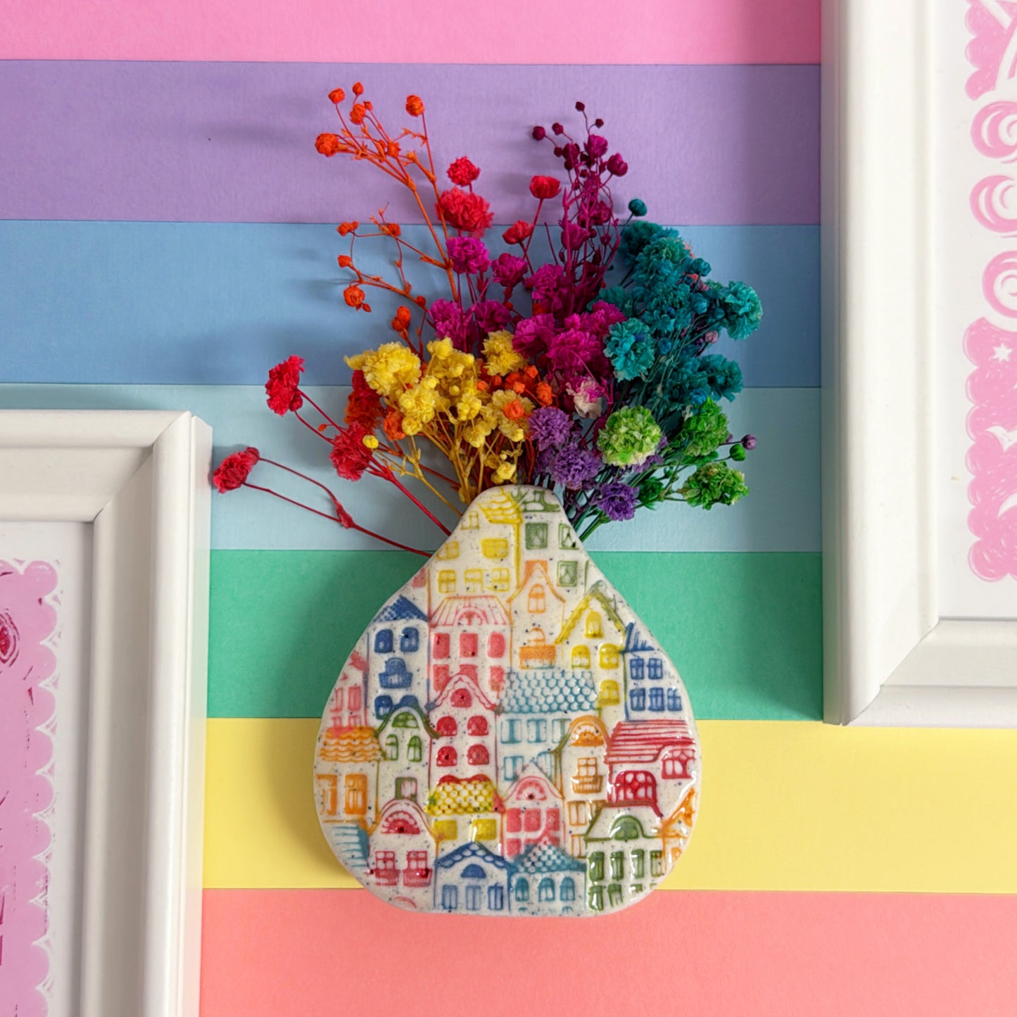 MY RAINBOW HOME ~ Handmade Ceramic Wall Vase by Jo Kealley