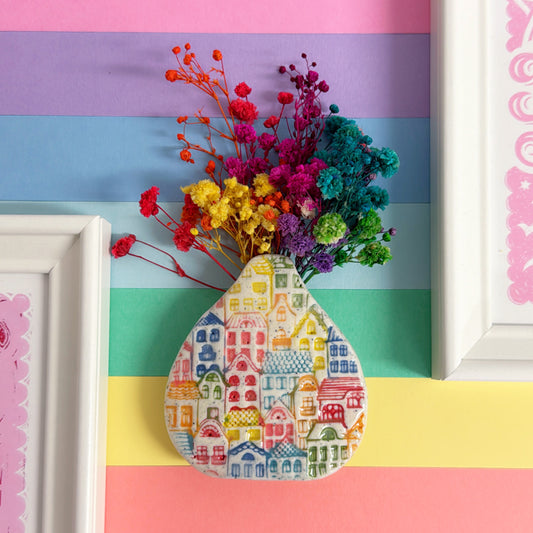 MY RAINBOW HOME ~ Handmade Ceramic Wall Vase by Jo Kealley