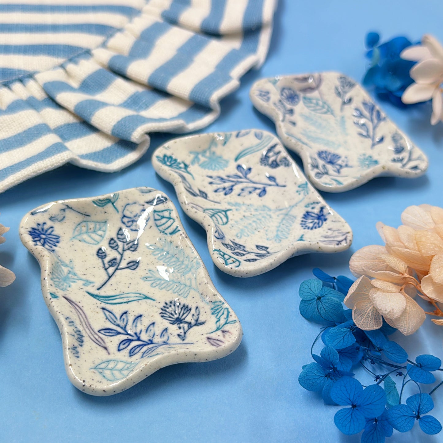 JO’S GARDEN 💙 Wave-edge Mini Dish 🩵 Handmade Ceramic Treats & Tapas Dish by Jo Kealley
