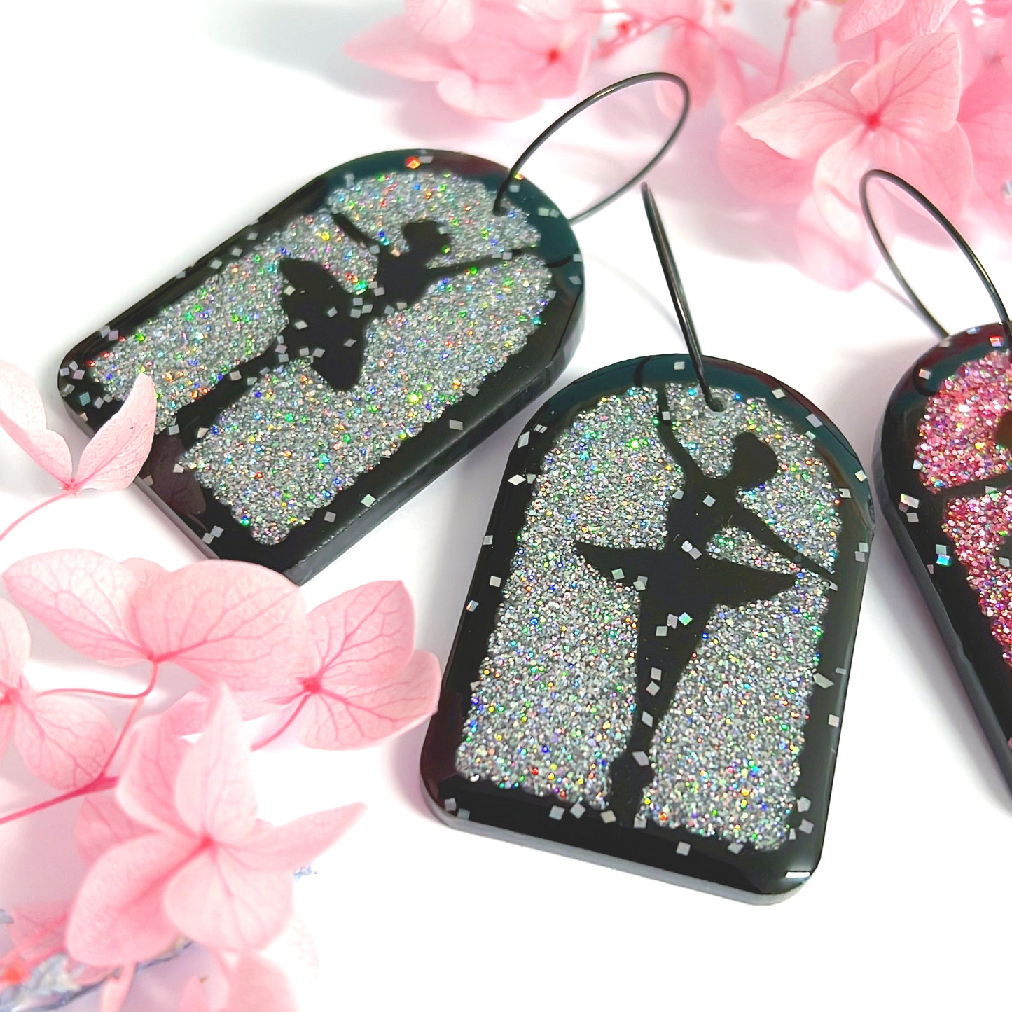 The Dancer - la petite danseuse : Choose your colour : Handmade Holographic Resin DROP Earrings