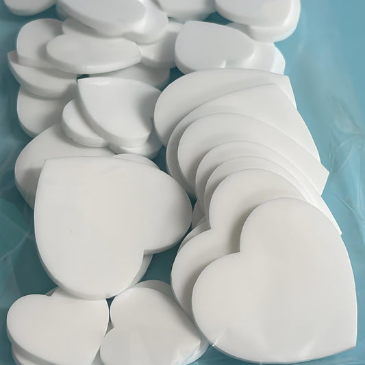 Large bag ASSORTED 25mm/30mm/40mm TALL HEARTS for drop earring size : 3mm white gloss Acrylic components : Destash item
