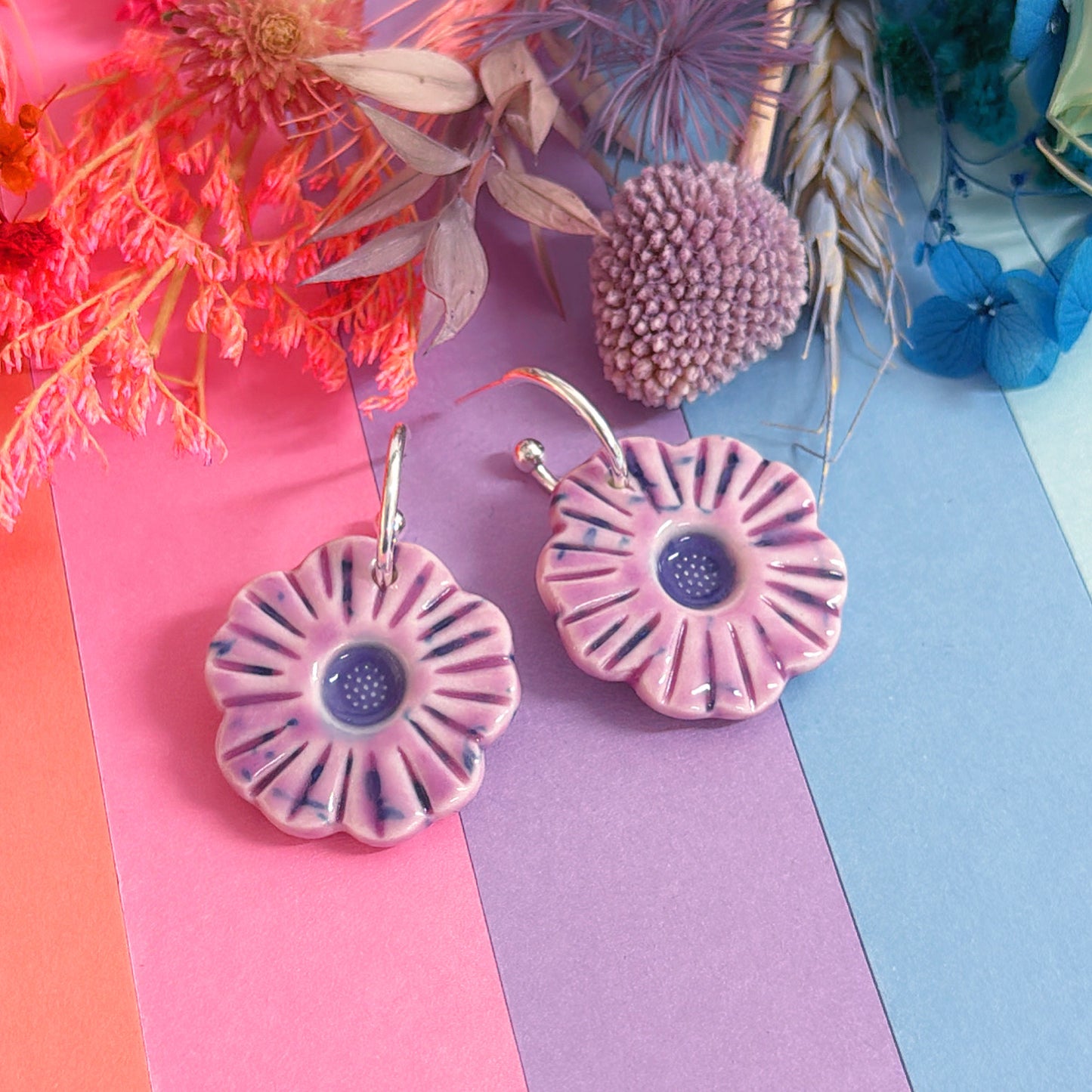 PRIMROSES in the SPRING ~ Choose your colour : PORCELAIN Drop Earrings by Jo Kealley