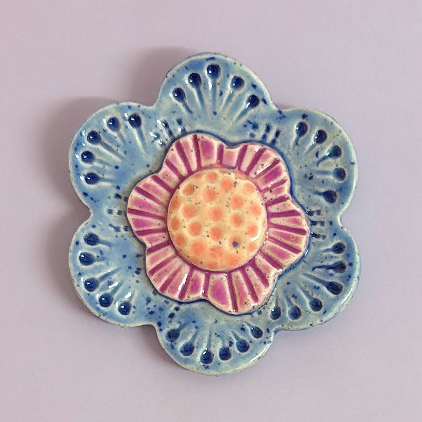 Pink 🩷 Purple 💜 & Blue 💙 WALLFLOWERS Wall Art : Choose your design : Handmade Ceramic Ornaments by Jo Kealley