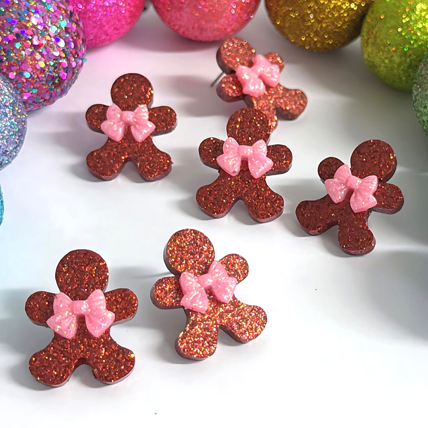 I LOVE GINGERBREAD : Handmade Resin STUD Earrings