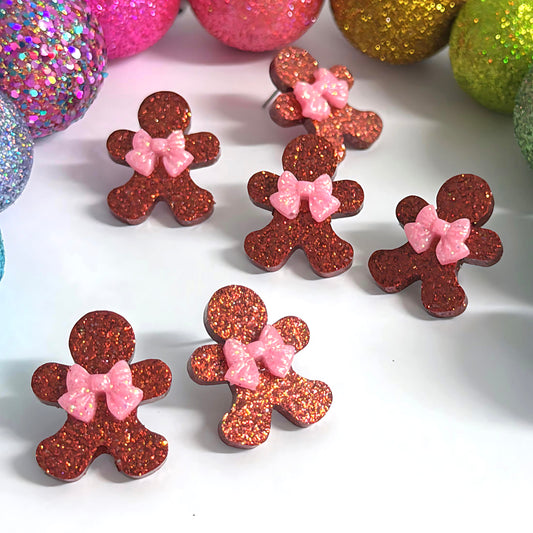 I LOVE GINGERBREAD : Handmade Resin STUD Earrings