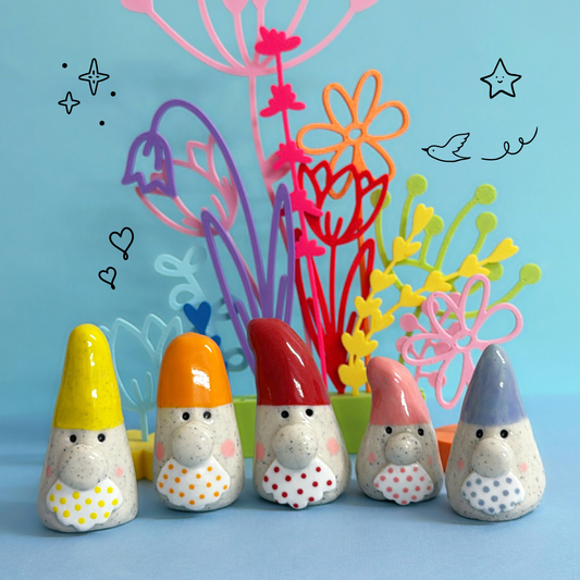 Hello Little GNOMES : Choose your colour : Handmade Ceramic Whimsies by Jo Kealley