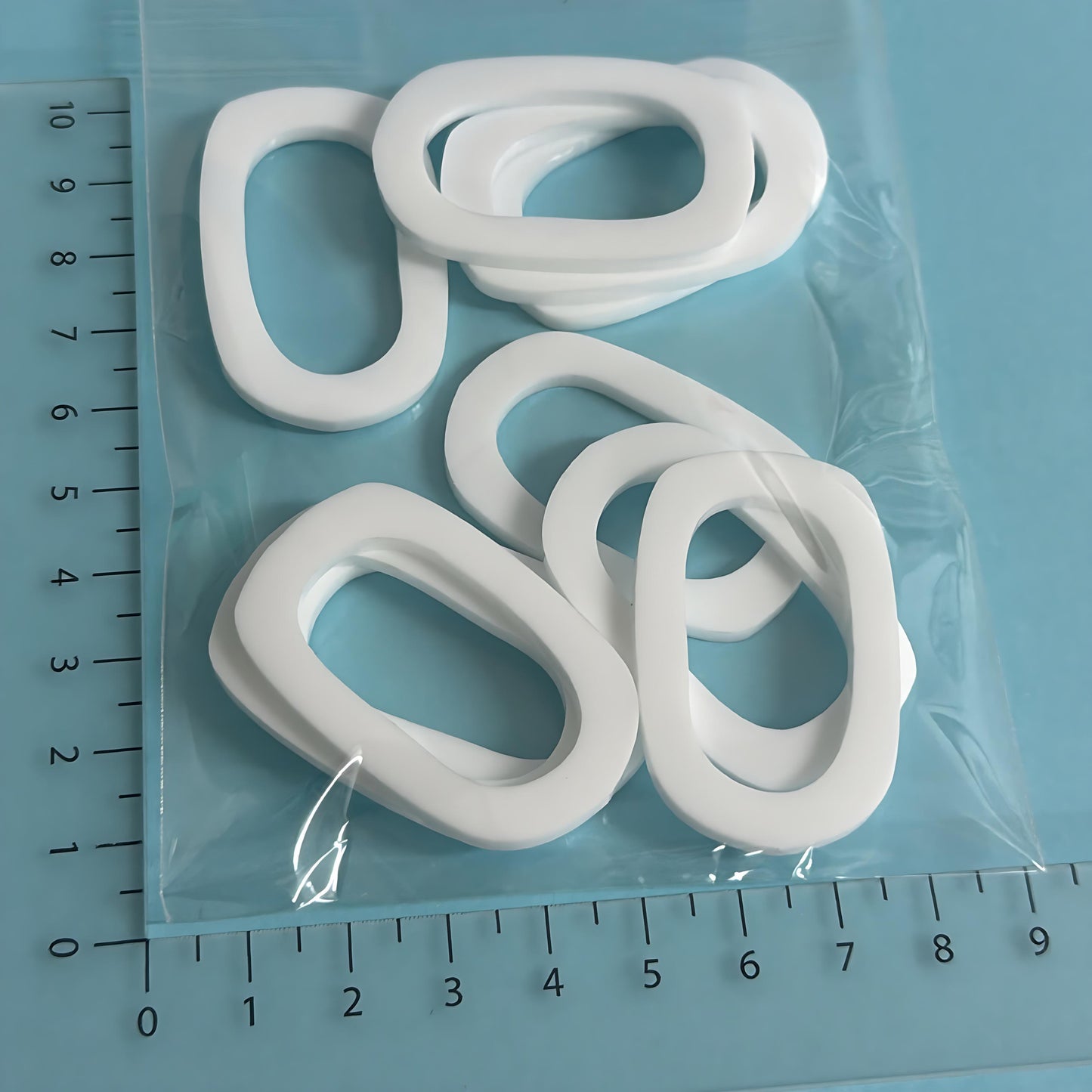 45mm LOOPY LOOPS for drop earring size: 3mm white gloss Acrylic components : Destash item