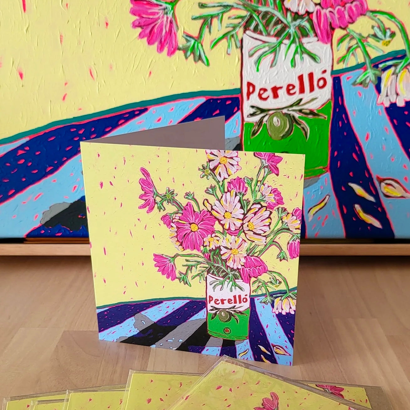 GREETING CARD - 'Perello Still Life in The Springtime' by Di Nowinski Art