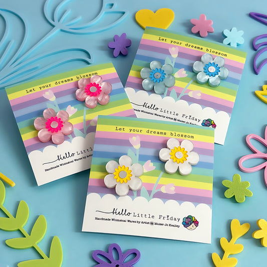 LET YOUR DREAMS BLOSSOM : Choose your colour : Handmade Acrylic STUDS