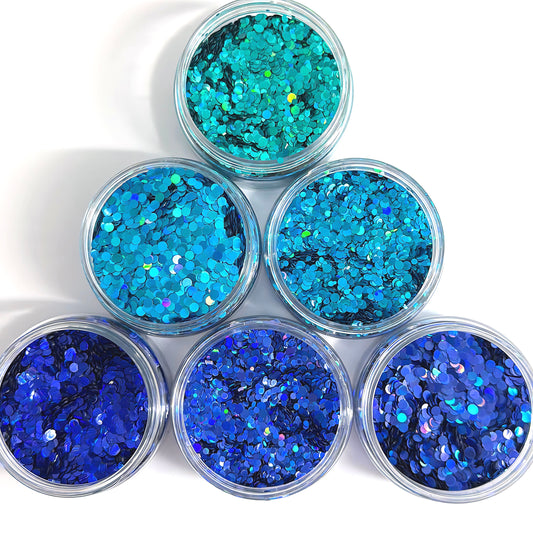 2mm & 3mm HOLOGRAPHIC DISCO DOTS : choose you colour : large black jar : Destash item