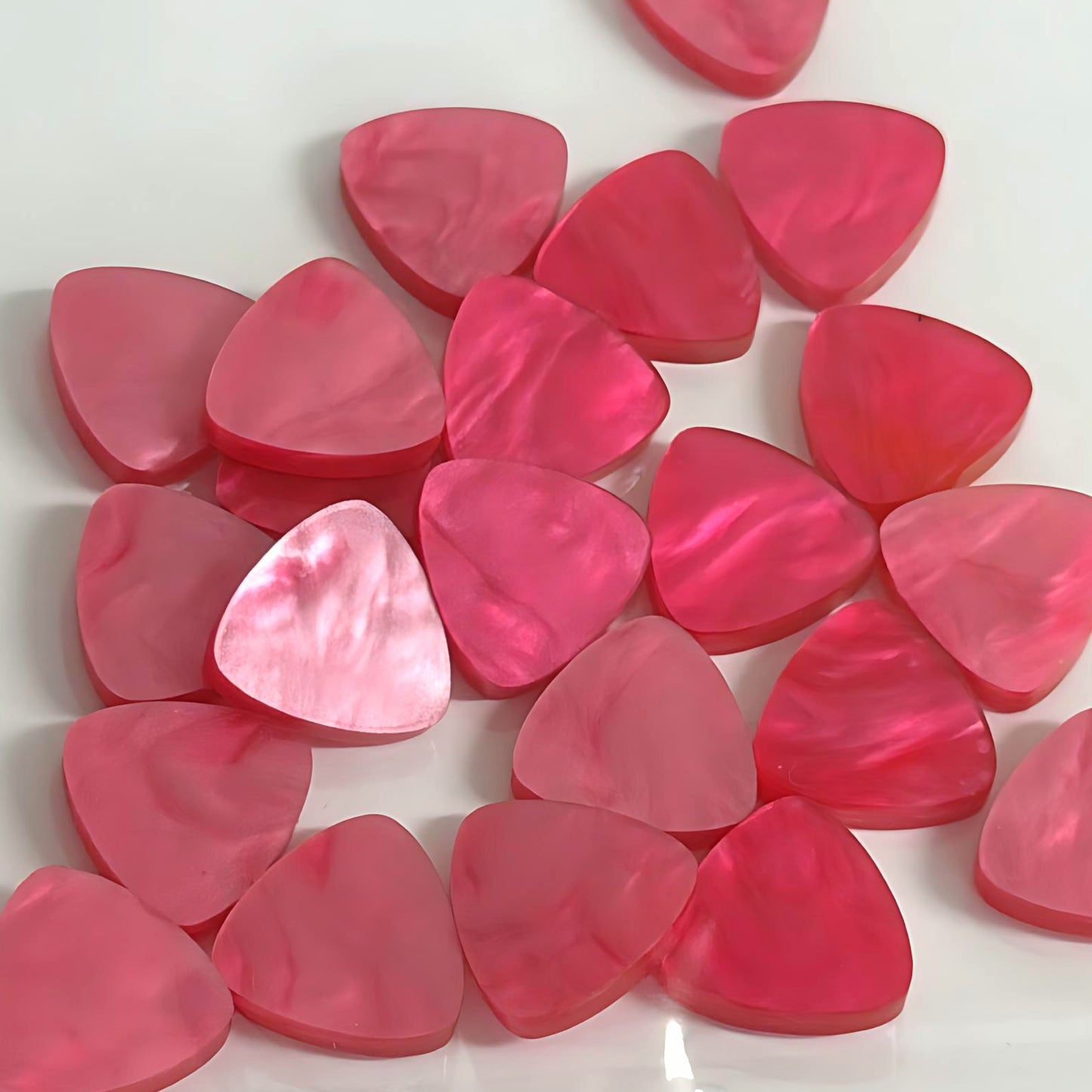 16mm rounded triangles pink marble : just add stud findings : Laser Cut Acrylic components : Destash item