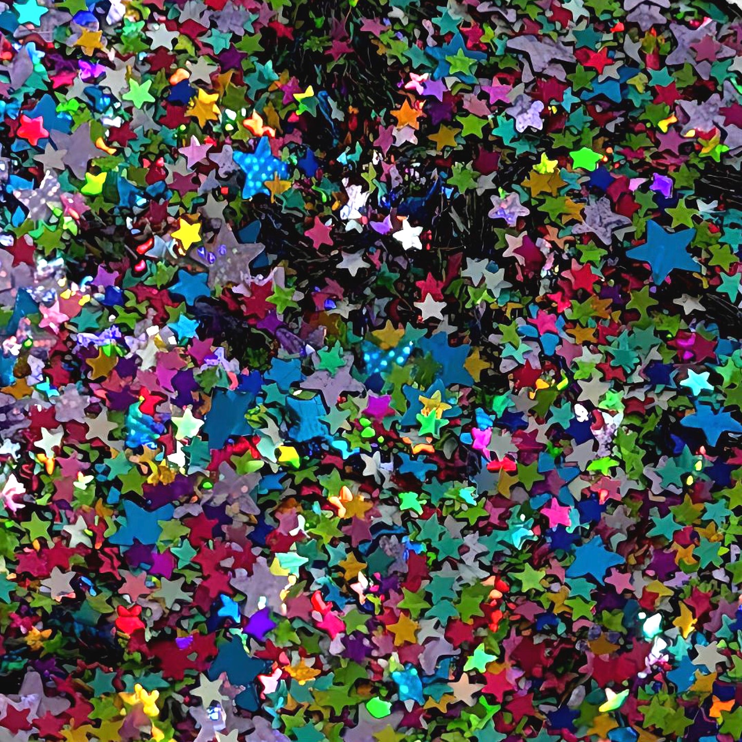 TINY STARS CUSTOM HLF RAINBOW MIX Glitter : large black jar : Destash item