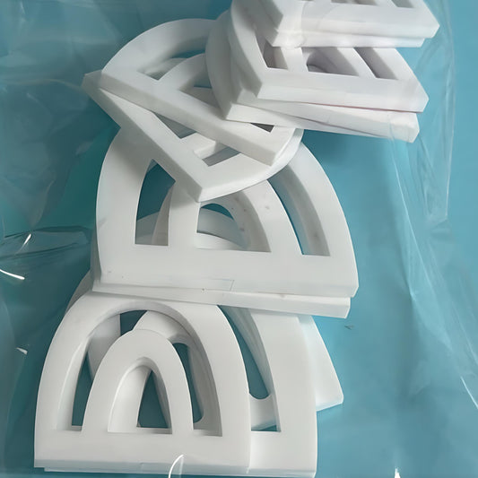 35mm & 45mm STRIPED RAINBOWS for drop earring size: 3mm white gloss Acrylic components : Destash item