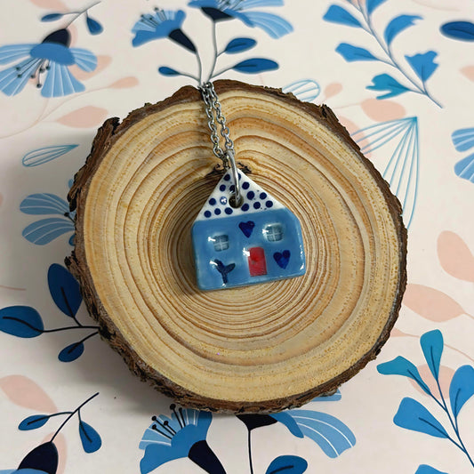 Hello Little HOMES : Choose your Home : Handpainted One of a kind : Ceramic Home Pendants by Jo Kealley