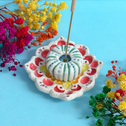 RAINBOW DAYDREAMS : Handmade Ceramic Incense Holder by Jo Kealley